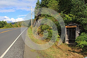 Roadside book library on Haida Gwaii, BC. Free literature based on trust in remote village.