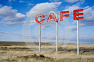 Roadside cafe sign