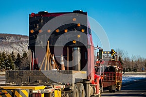 Roadside construction vehicles at work