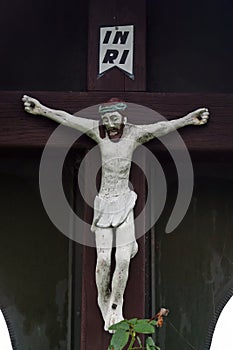 Roadside Crucifix in Zagorje region, Croatia photo