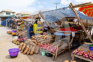 Roadside foods Lagos Nigeria; makeshift roadside stall