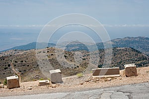 Roadside high in the mountains