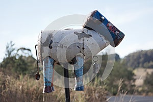 Roadside letter box. Country NSW. Australia.