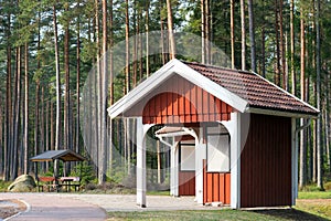 Roadside rest area in the forest