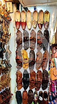 A roadside slippers in colaba mumbai