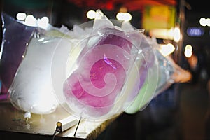 Roadside Stall Colourful Candy Floss or Cotton Candy