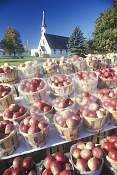 Roadside vendor selling apples