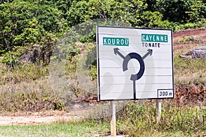 Roadsign at a roundabout