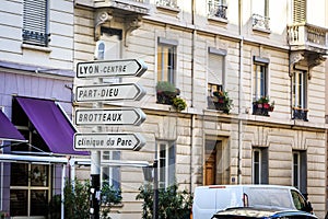 Roadsigns in Lyon, France