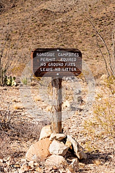 Roadsite Campsites Sign In Big Bend