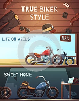 Roadster Motorcycle Banners Set