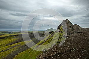 Cloudy day at Katla Geopark in the south of Iceland photo