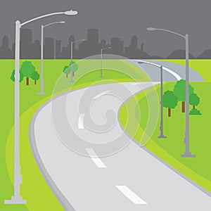 Roadway Blank Background Design Cartoon vector