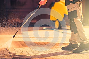 Roadway Brick Cleaning photo