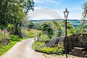 A roadway in the English countryside