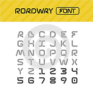 Roadway font. Drive way path style letters set.
