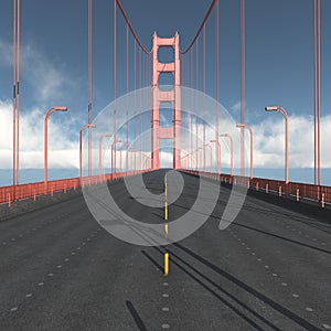 Roadway of the Golden Gate Bridge in San Francisco