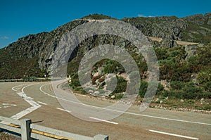 Roadway passing through rocky landscape