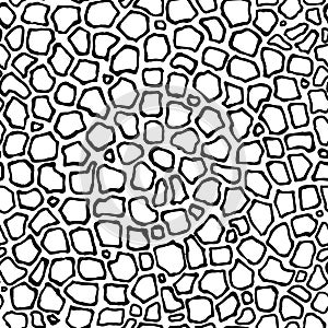 Roadway stones ink hatching. Hand drawn vector seamless pattern