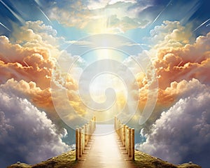 The roadway to the Kingdom of Heaven leads to salvation and paradise with God.