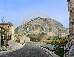 Roadway up acropolis in Greece