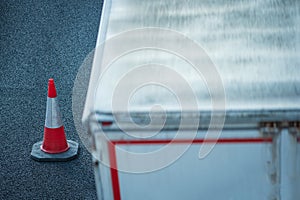 roadwork cones on UK motorway in England