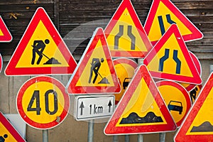 Roadwork signs