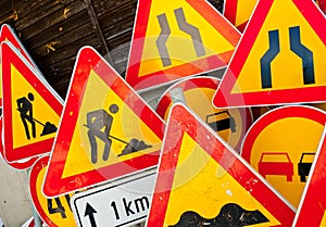 Roadwork signs photo