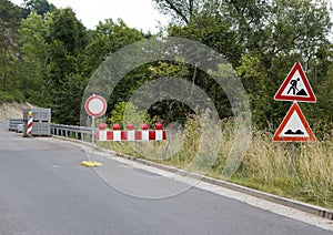 Roadworks roadsigns photo