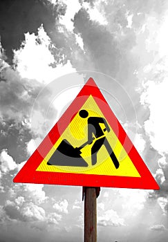 Roadworks Traffic Sign Abstract