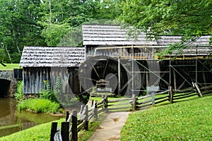 Side View of a New Flume at Mabry Mill, Blue Ridge Parkway, Virginia, USA