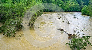 The Roanoke River at Flood Stage, Roanoke, Virginia, USA