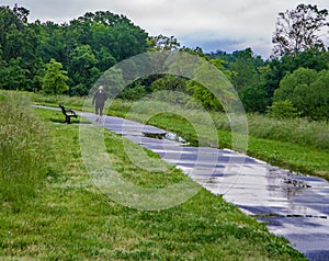 The Roanoke River Over It`s Banks by the Roanoke Valley Greenway