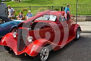 1934 Red Ford Three Widow Coup