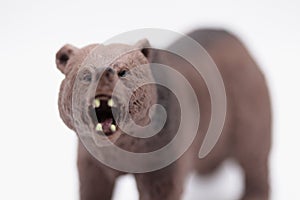 a roaring bear grizzly toy miniature