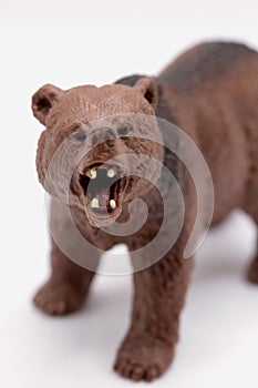 a roaring bear grizzly toy miniature