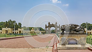 Roaring Bronze Tiger. Mysore Palace Entrance