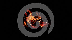 Roaring Camp Fire Closeup - Flames and Embers Wide Shot
