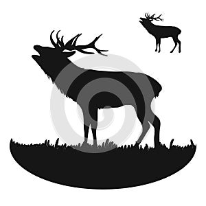 Roaring Deer Silhouette