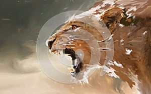 Roaring lion