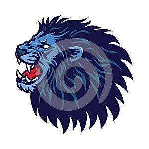 Roaring Lion Head Logo Design Mascot Vector Template
