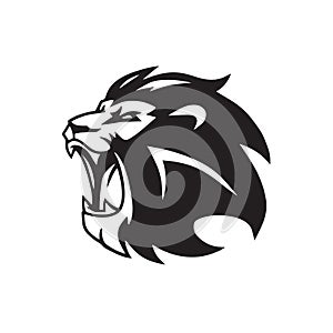 Roaring Lion Head Logo Mascot Vector