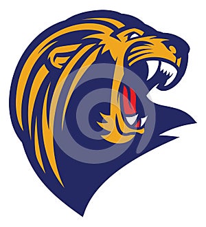 Roaring lion head mascot