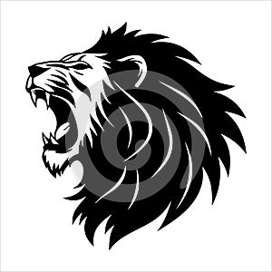 Roaring Lion Head Silhouettes vector illustrations eps photo