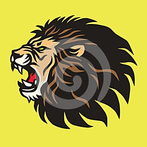 Roaring Lion Logo Mascot Vector Design Template