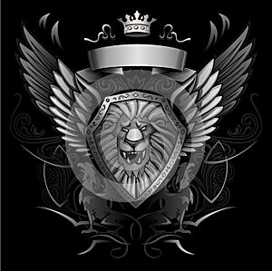 Roaring Lion Winged Shield Insignia