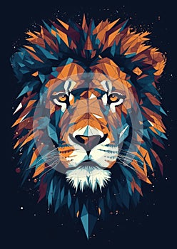 Roaring Majesty: A Lion Head Illustration .