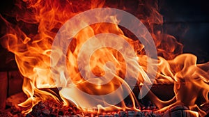 roaring red fire background