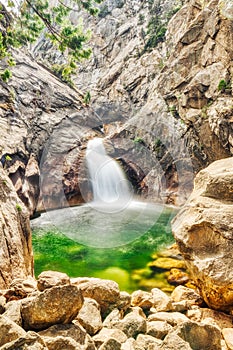 Roaring River Falls in the Kings Canyon National Park, California