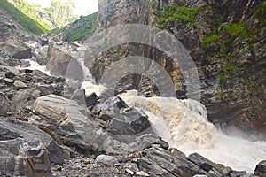 Roaring River Pushpavati on Trek to Valley of Flowers, Uttarakhand, India